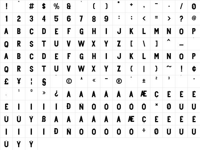 Centie Sans font glyph preview Centie Sans font glyphpreview