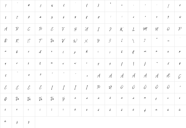 Coldays Memories Brush Regular font glyph preview Coldays Memories Brush Regular font glyphpreview