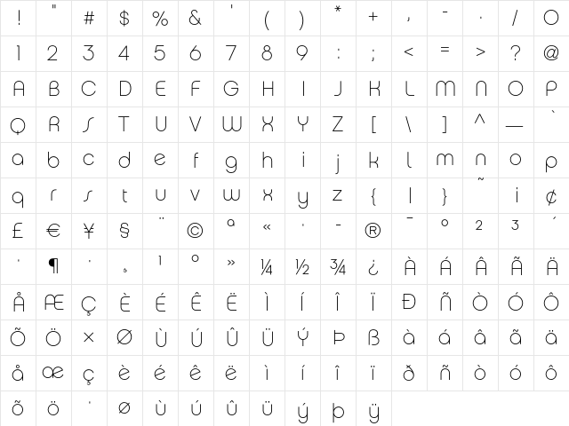 Chalet ParisNineteenSeventy font glyph preview Chalet ParisNineteenSeventy font glyphpreview