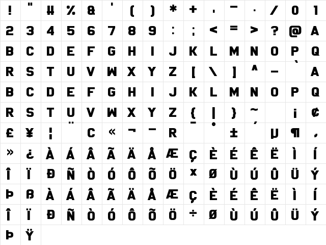 Achtung! Polizei Regular font glyph preview Achtung! Polizei Regular font glyphpreview