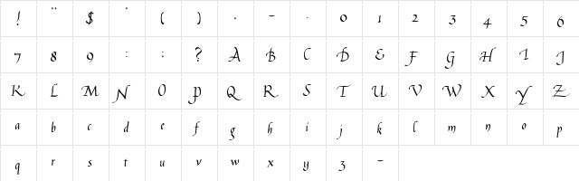 CallifontsB16PostScript Regular font glyph preview CallifontsB16PostScript Regular font glyphpreview