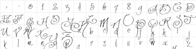 fancyPens Regular font glyph preview fancyPens Regular font glyphpreview