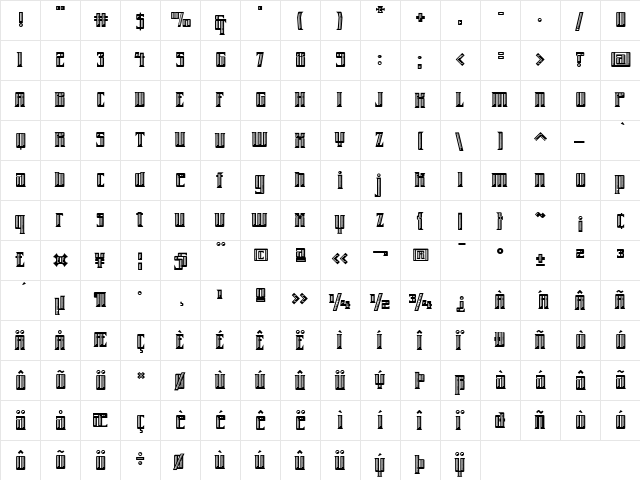 FarrierICG Regular font glyph preview FarrierICG Regular font glyphpreview