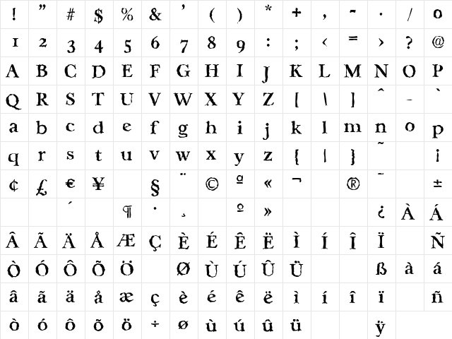 CasablancaRandom-Medium Regular font glyph preview CasablancaRandom-Medium Regular font glyphpreview