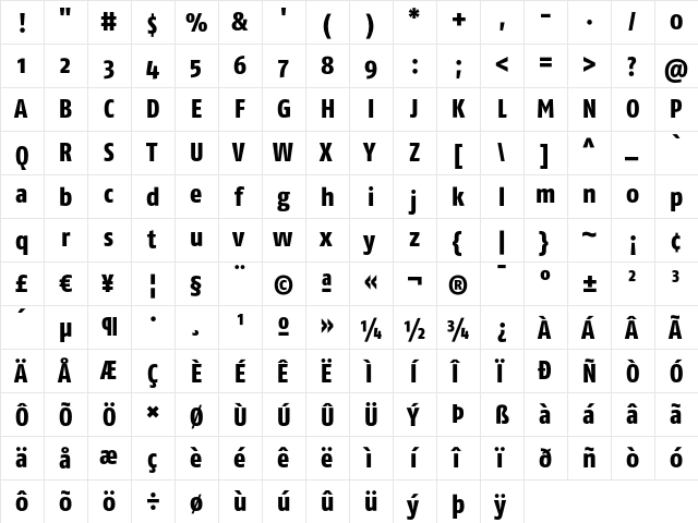 FagoCo ExtraBold font glyph preview FagoCo ExtraBold font glyphpreview