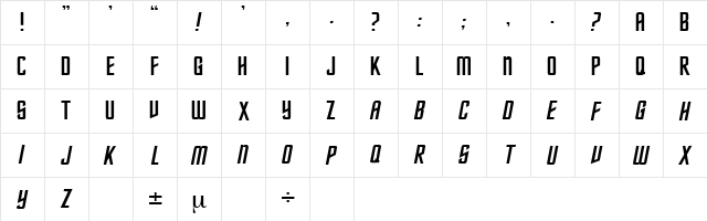 Federation Regular font glyph preview Federation Regular font glyphpreview