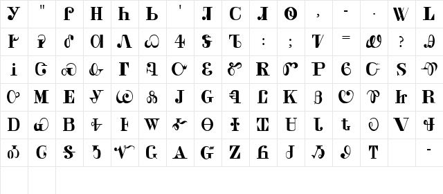 CALDWELL Regular font glyph preview CALDWELL Regular font glyphpreview