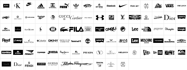 clothing logos tfb Regular font glyph preview clothing logos tfb Regular font glyphpreview