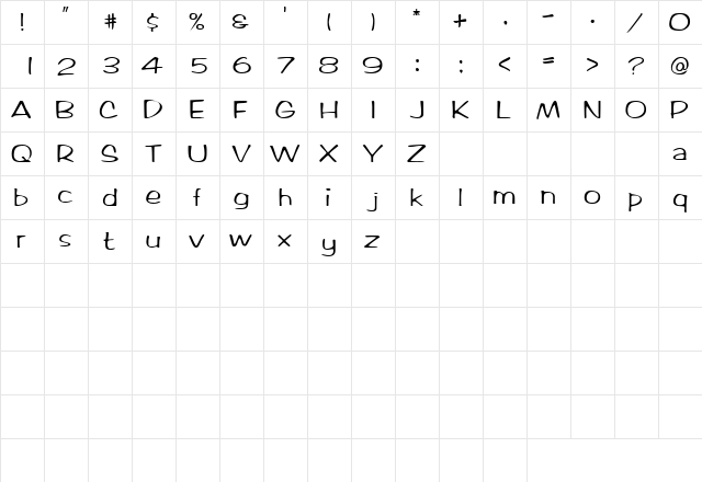 CandooSSK Regular font glyph preview CandooSSK Regular font glyphpreview
