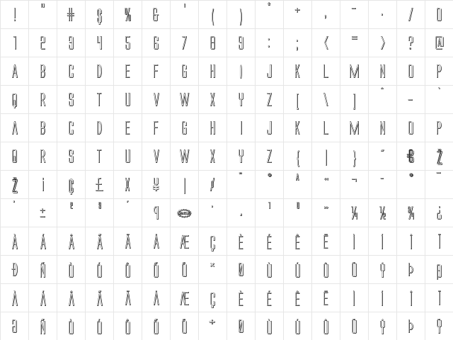 Alien League II 3D Regular font glyph preview Alien League II 3D Regular font glyphpreview