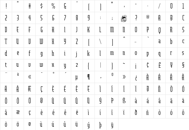 Airedale Regular font glyph preview Airedale Regular font glyphpreview