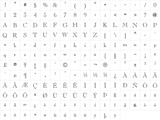 CaslonICG OpenFace font glyph preview CaslonICG OpenFace font glyphpreview