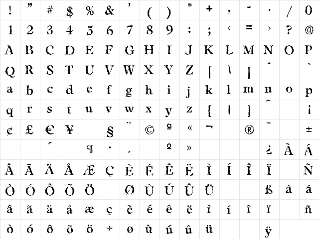 LeamingtonRandom Regular font glyph preview LeamingtonRandom Regular font glyphpreview