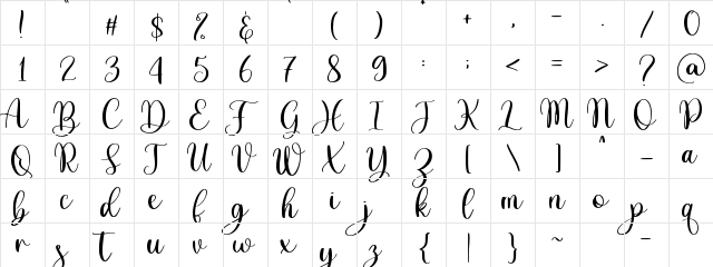 Adinda Sayang Regular font glyph preview Adinda Sayang Regular font glyphpreview