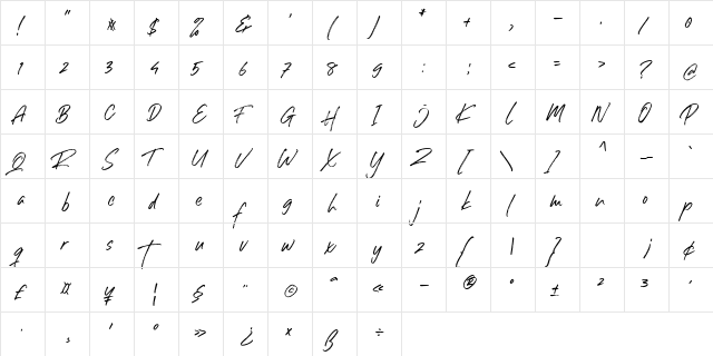 Right Gilligant Regular font glyph preview Right Gilligant Regular font glyphpreview