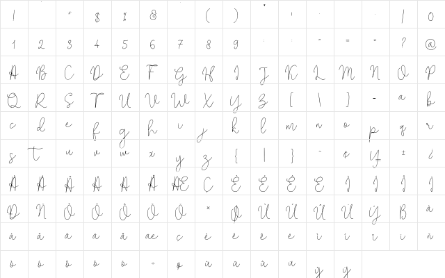 Solidar Monoline Light Regular font glyph preview Solidar Monoline Light Regular font glyphpreview