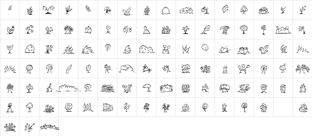 Mini Pics Uprooted Leaf font glyph preview Mini Pics Uprooted Leaf font glyphpreview