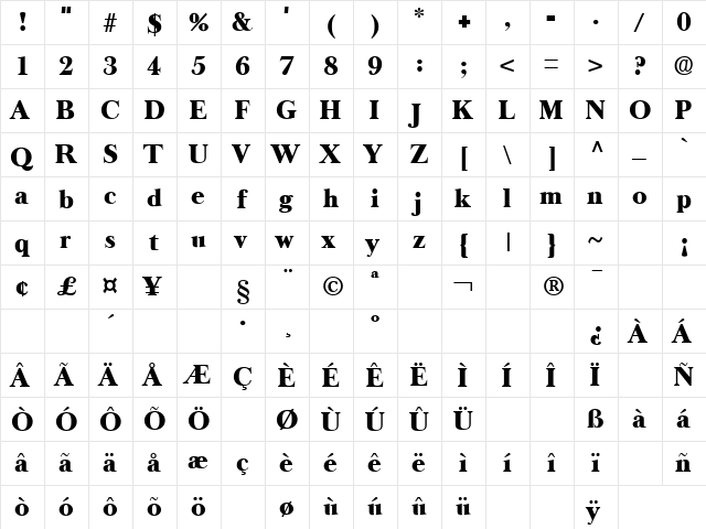 LongIsland Regular font glyph preview LongIsland Regular font glyphpreview