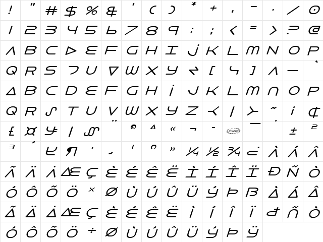 8th Element Italic Italic font glyph preview 8th Element Italic Italic font glyphpreview