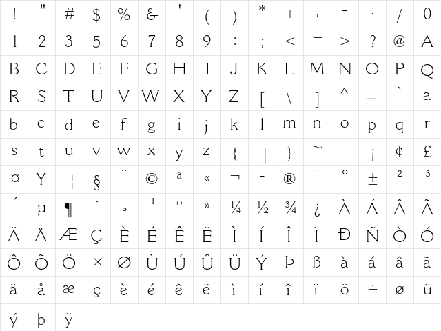Cantoria MT Std Light font glyph preview Cantoria MT Std Light font glyphpreview
