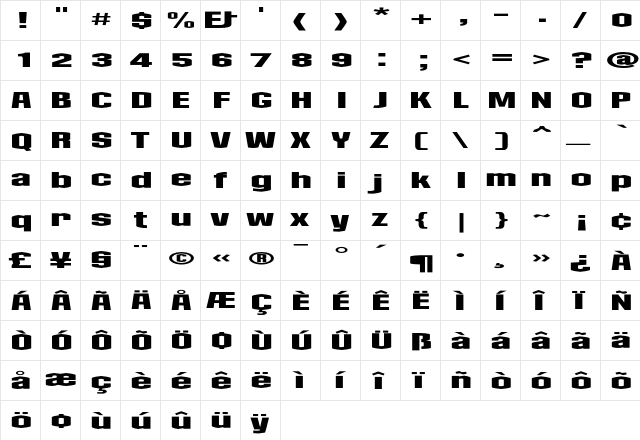 Collos Extended font glyph preview Collos Extended font glyphpreview