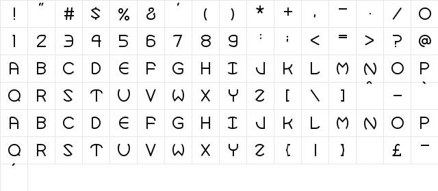 Robotron Normal font glyph preview Robotron Normal font glyphpreview