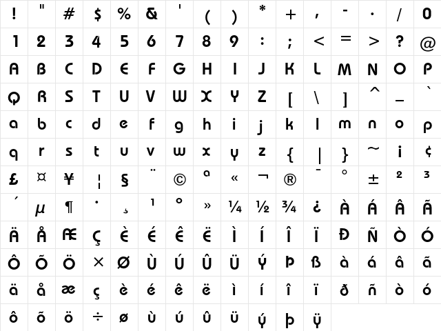 ITC Bauhaus Demi font glyph preview ITC Bauhaus Demi font glyphpreview