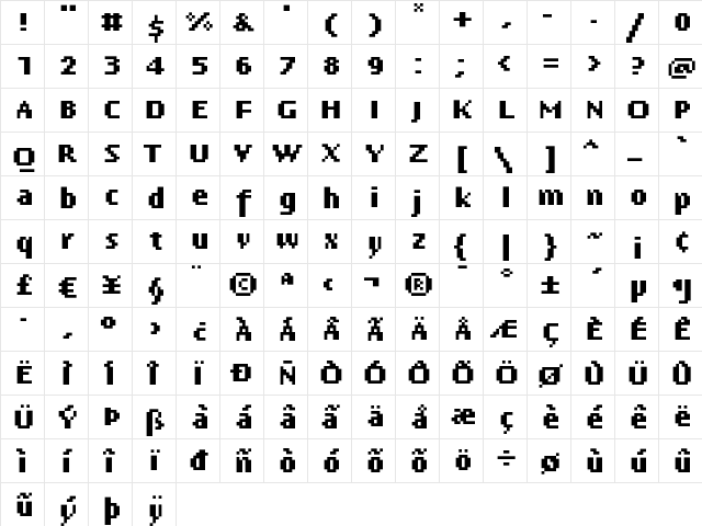 FedraNine Bold font glyph preview FedraNine Bold font glyphpreview