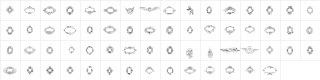 Rough Calligraphic Frames Regular font glyph preview Rough Calligraphic Frames Regular font glyphpreview