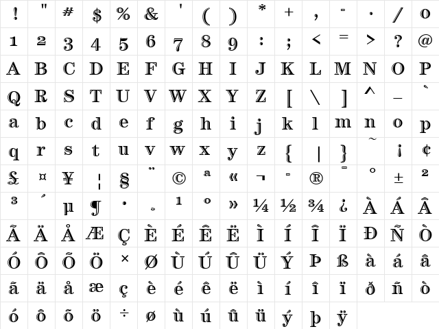 Century Handtooled ITC OS Regular font glyph preview Century Handtooled ITC OS Regular font glyphpreview