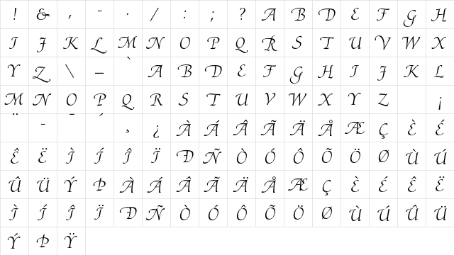Ariadne LT Std Roman font glyph preview Ariadne LT Std Roman font glyphpreview