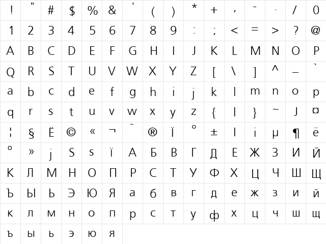 AG Foreigner Light-Plain Medium font glyph preview AG Foreigner Light-Plain Medium font glyphpreview