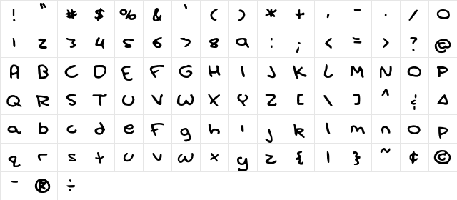 FG Aaron Regular font glyph preview FG Aaron Regular font glyphpreview