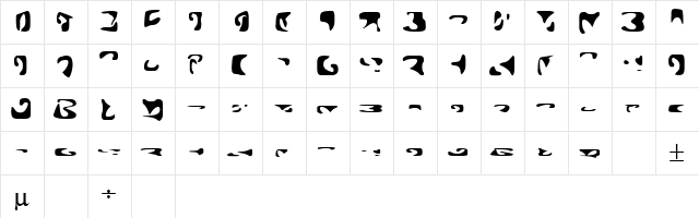 Romulan Regular font glyph preview Romulan Regular font glyphpreview