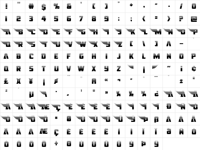 American Kestrel Straight Half Regular font glyph preview American Kestrel Straight Half Regular font glyphpreview