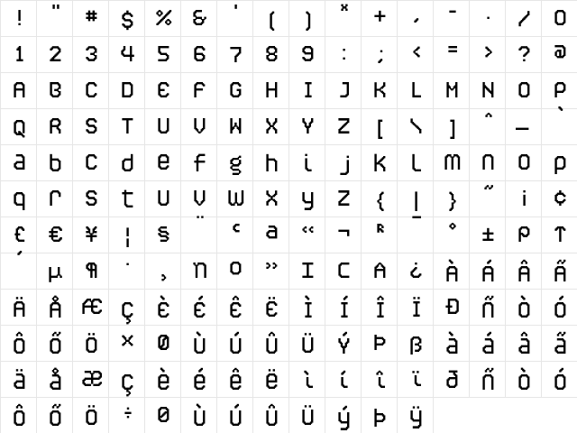 CALIPER 555SS font glyph preview CALIPER 555SS font glyphpreview