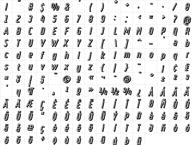 Ruler Volume Regular font glyph preview Ruler Volume Regular font glyphpreview