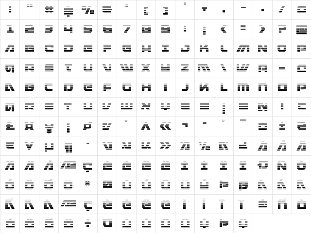 Armed Lightning Gradient Regular font glyph preview Armed Lightning Gradient Regular font glyphpreview