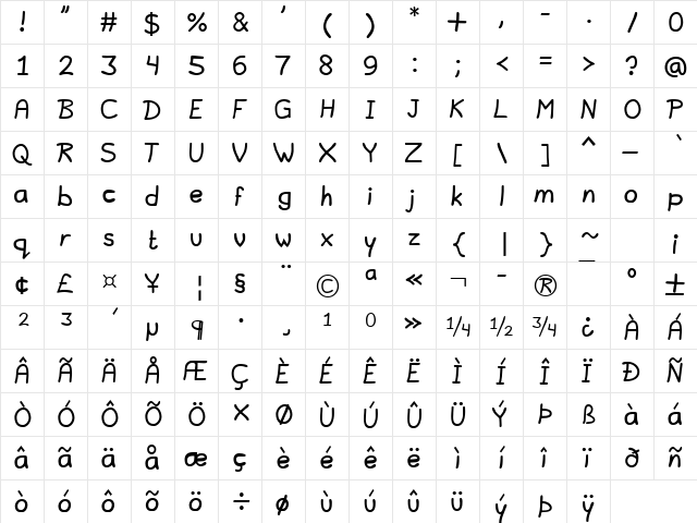 Lavi Regular font glyph preview Lavi Regular font glyphpreview