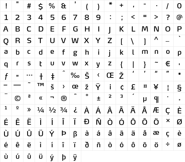 MaxTF-Book Regular font glyph preview MaxTF-Book Regular font glyphpreview