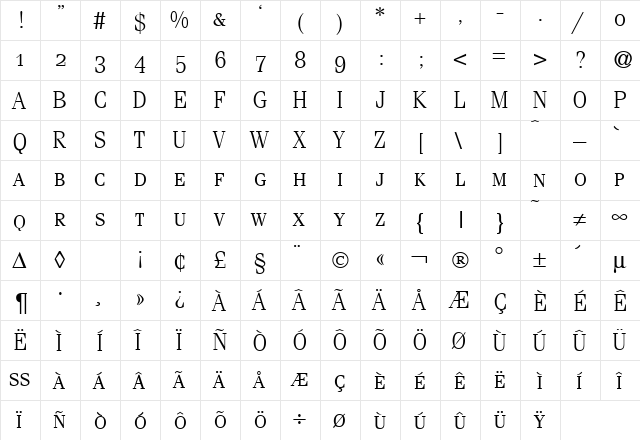 FerventSmc DB Regular font glyph preview FerventSmc DB Regular font glyphpreview