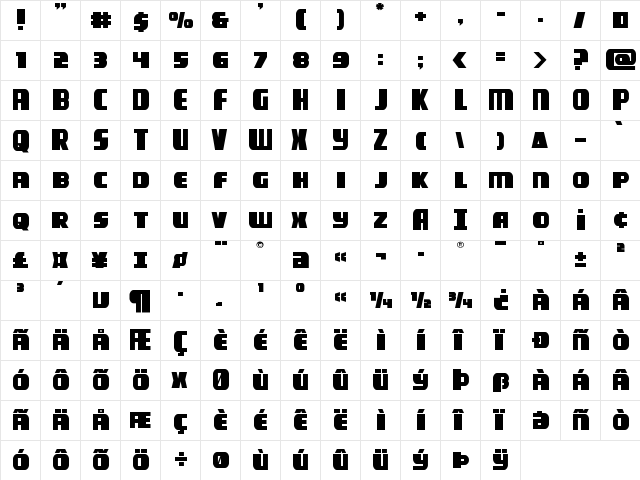 Camp Justice Expanded Expanded font glyph preview Camp Justice Expanded Expanded font glyphpreview