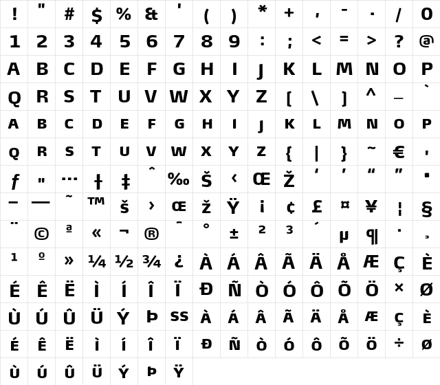 MaxTF-ExtraBoldSC Regular font glyph preview MaxTF-ExtraBoldSC Regular font glyphpreview