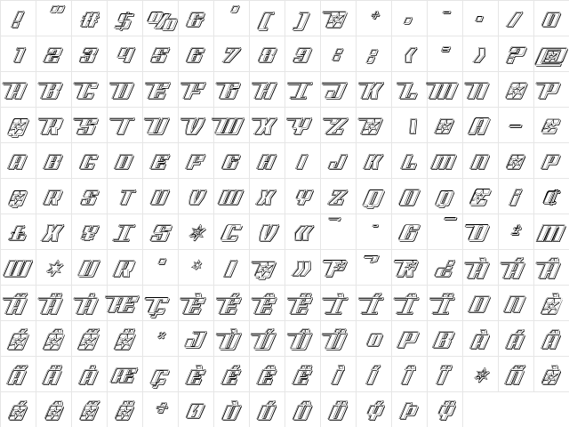 Rocket Pop Engraved Regular font glyph preview Rocket Pop Engraved Regular font glyphpreview