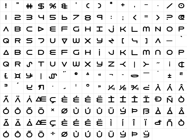 8th Element ExtraBold ExtraBold font glyph preview 8th Element ExtraBold ExtraBold font glyphpreview