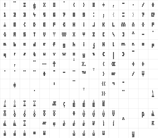 DS Okinami55R Regular font glyph preview DS Okinami55R Regular font glyphpreview