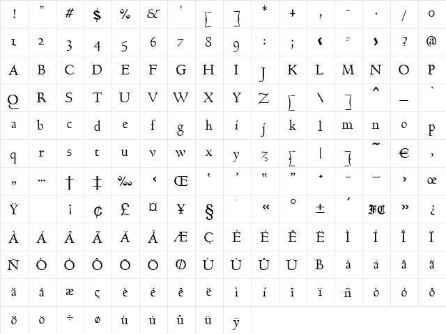 Cagliari Regular font glyph preview Cagliari Regular font glyphpreview