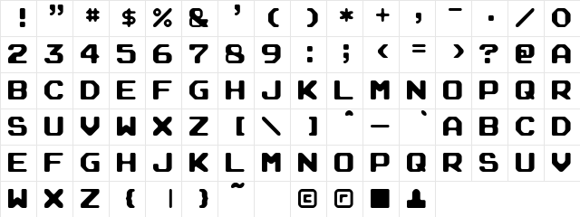 Arcade Rounded Regular font glyph preview Arcade Rounded Regular font glyphpreview
