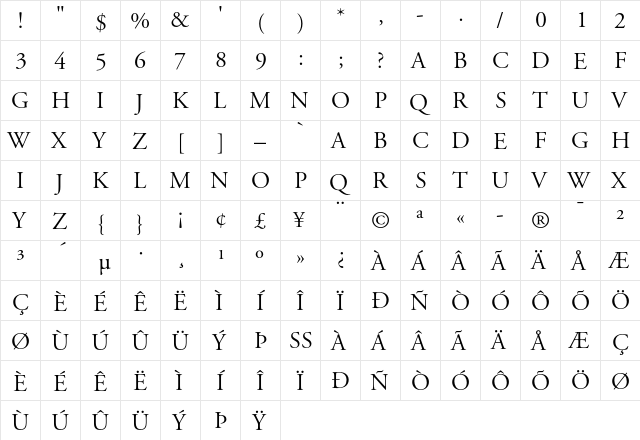 Adobe Garamond Titling Capitals font glyph preview Adobe Garamond Titling Capitals font glyphpreview