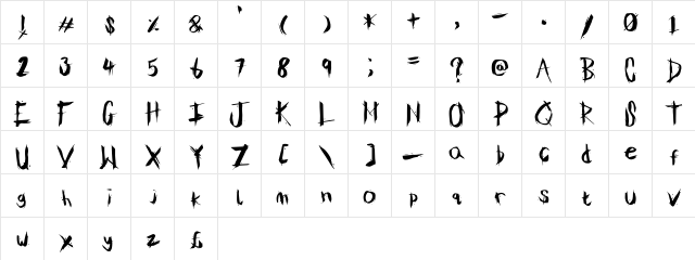 RustyDagger Regular font glyph preview RustyDagger Regular font glyphpreview